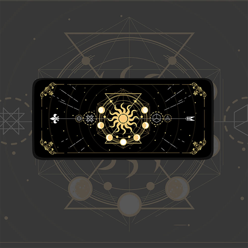 Black Large Hourglass Timer Spell Mouse Pad Non-Slip