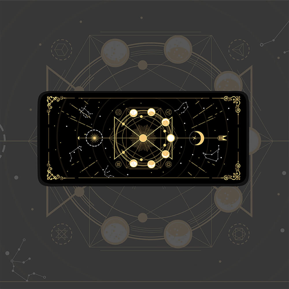 Black Large Sand Time Spell Mouse Pad Non-Slip