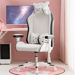 Black Lovely Cat Ear Gaming Chair Reclining Back Seat