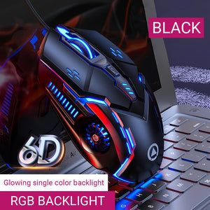 Black Optical Futuristic Gaming Mouse 3200 DPI Backlight USB
