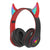 Black Red Bluetooth 5.0 Little Devil Horn Headphones Mic RGB