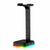 Black RGB Backlight Headset Stand USB Device Charging