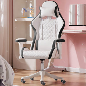Black Sweet Pastel Embroidery Gaming Chair Reclining Backrest Armrest