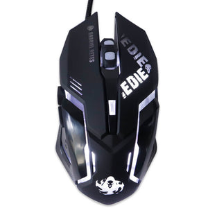 Black Wired Game Mouse Optical 2400 DPI Backlight