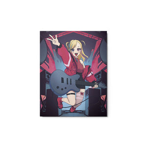 Blonde Anime Girl Rock Star Idol Metal Poster 11x14"