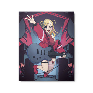 Blonde Anime Girl Rock Star Idol Metal Poster 16x20"
