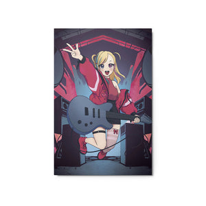 Blonde Anime Girl Rock Star Idol Metal Poster 20x30"