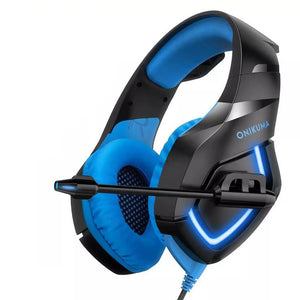 Blue 3D Stereo Modern Gaming Headset Microphone 3.5mm Jack USB