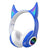 Blue Bluetooth 5.0 Demon Ear Headphones Mic LED Light