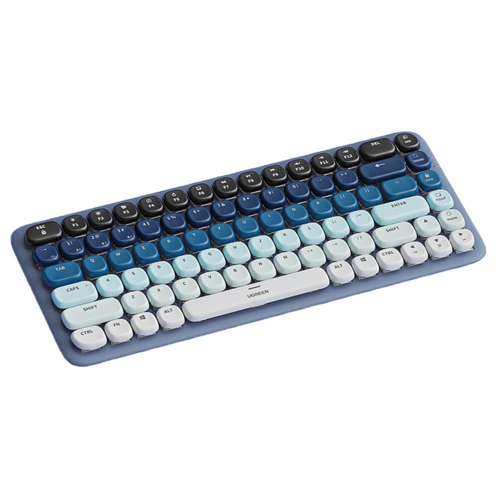 Blue Bluetooth 5.0 Gradient Cozy Slim Mechanical Keyboard White Backlight