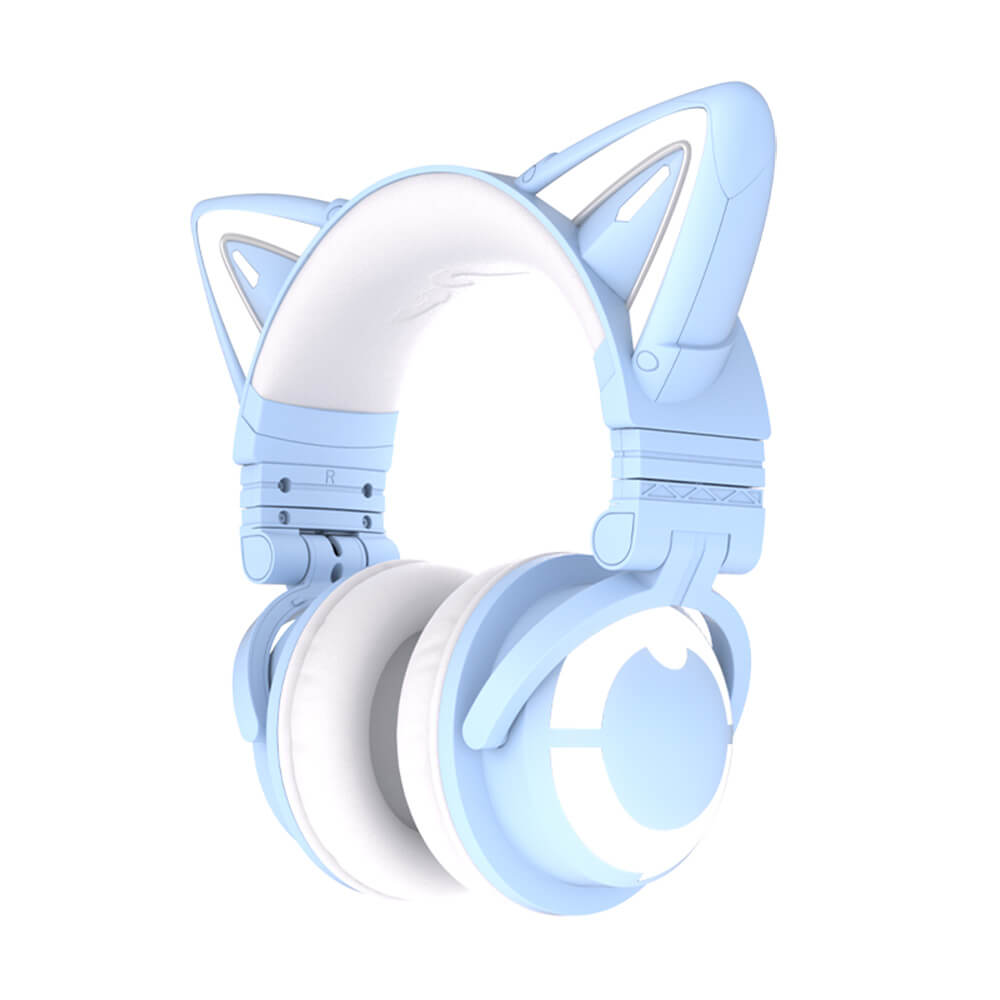 Bluetooth 5.1 Gradient Kitty UwU Headphones RGB 3.5mm Jack - Dubsnatch