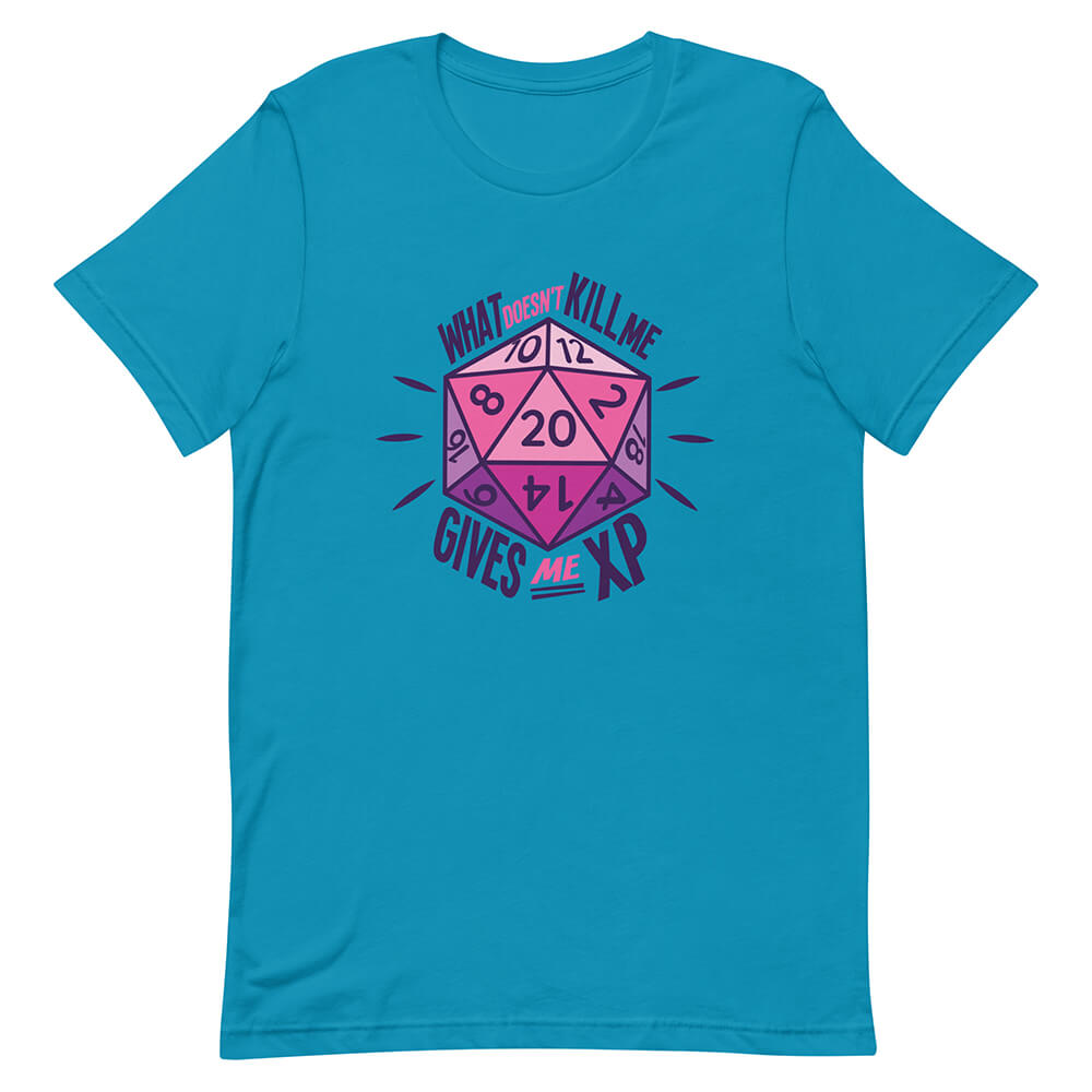 Blue Colorful Multifaceted Roleplay Dice Tee Game Life Experience
