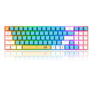 Blue White Compact Tri-Color Mechanical Keyboard RGB Backlight USB