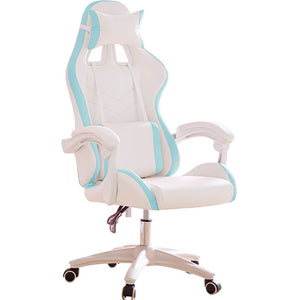Blue Cute Double Color Gamer Girl Chair Synthetic Leather