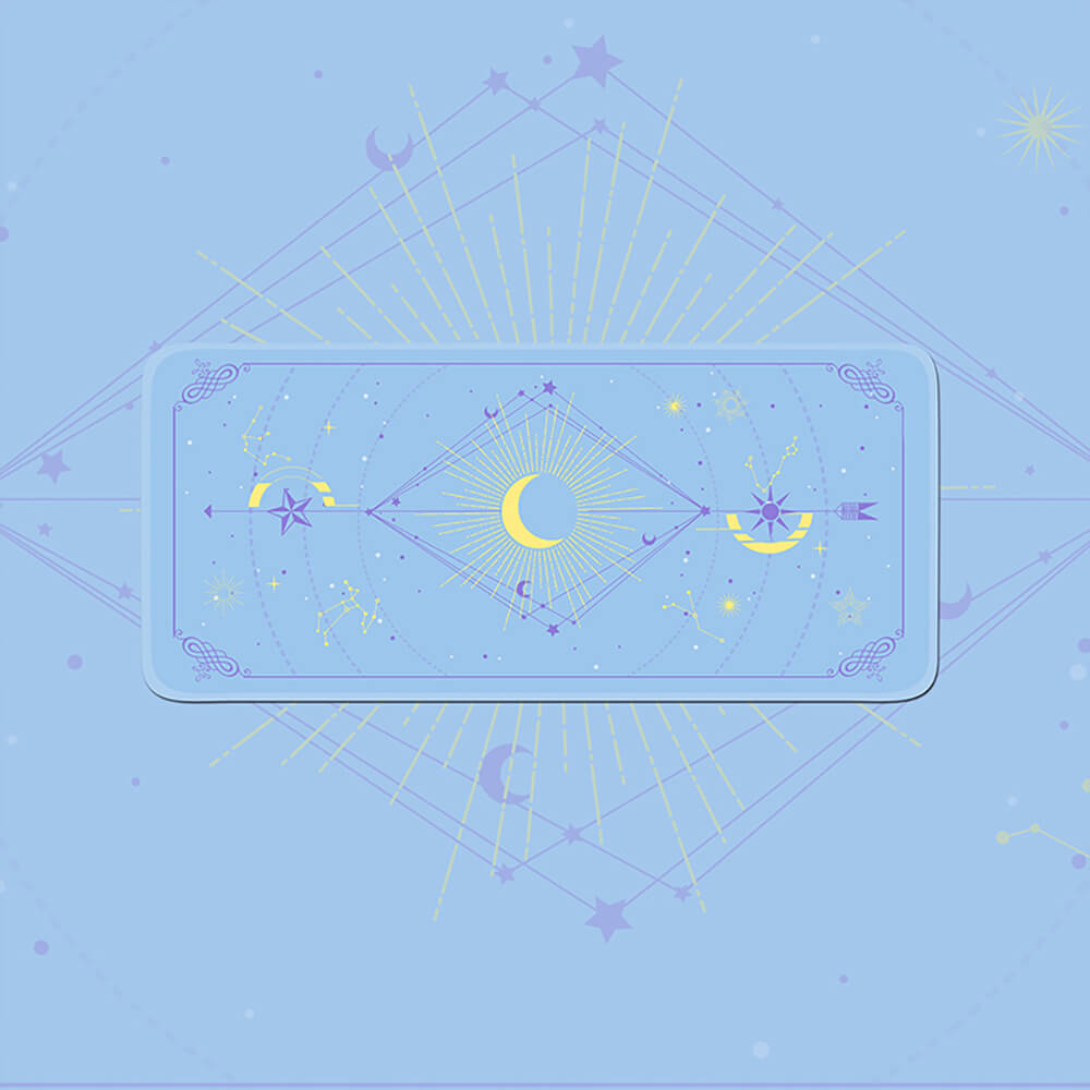 Blue Large Crescent Moon Spell Mouse Pad Non-Slip