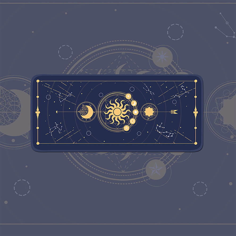 Blue Large Magic Sun Spell Mouse Pad Non-Slip