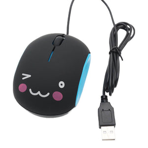 Blue Mini Wink OwO Emoji Mouse 1200 DPI USB