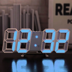 Blue RGB Lighting Digital Alarm Clock Temperature
