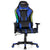 Blue RGB Lighting Gaming Chair Reclining Backrest Synthetic Leather