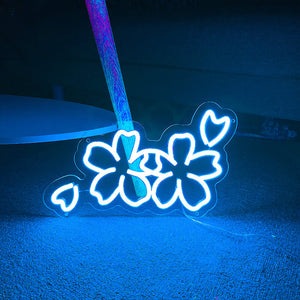 Blue Sakura Flower Neon Sign LED Light