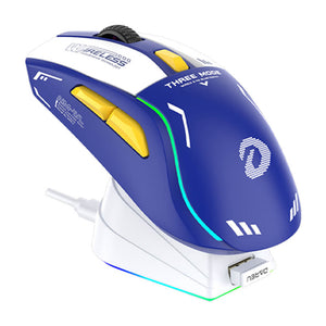 Blue Tri-mode Gaming Mouse 6400 DPI RGB Backlight