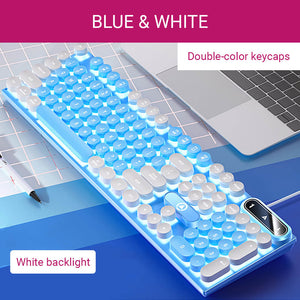 Blue White Double Color Gamer Keyboard White Backlight Membrane