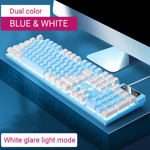 Blue & White Double Color Gaming Keyboard Backlight