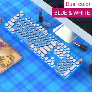Blue & White Girl Mechanical Keyboard Blue Switch White Backlight