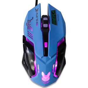 Blue Wired Game Mouse Optical 2400 DPI Backlight