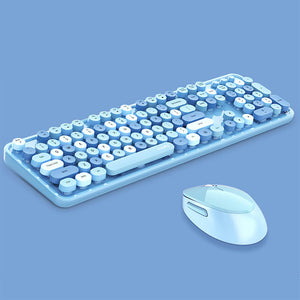 Cornflower Blue 2.4Ghz Wireless Candy Combo Keyboard Mouse Multimedia Multi-Color