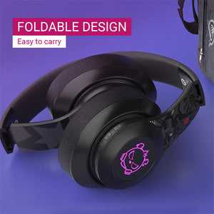 Bluetooth 5.0 Angry Bear Graffiti Headphones RGB Foldable Design