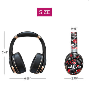 Bluetooth 5.0 Cartoon Graffiti Headphones Noise Reduction Size