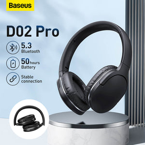 Bluetooth 5.3 Foldable On-Ear Contemporary Headphones HiFi Sound D02 Pro