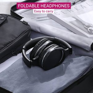 Bluetooth 5.3 Foldable On-Ear Contemporary Headphones HiFi Sound Easy to Carry