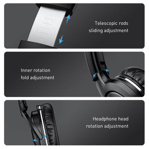 Bluetooth 5.3 Foldable On-Ear Contemporary Headphones HiFi Sound Sound Features