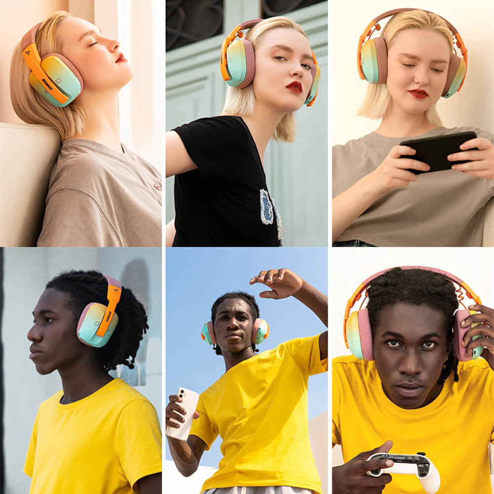 Bluetooth 5.2 Game Symbol Headphones Mic Tri-Mode RGB for Girl and Boy Picture