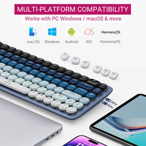Bluetooth 5.0 Gradient Cozy Slim Mechanical Keyboard White Backlight Compatibility