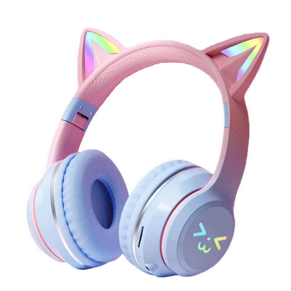 Bluetooth 5.1 Gradient Kitty UwU Headphones RGB 3.5mm Jack
