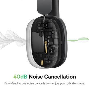 Bluetooth 5.2 Urban Modern Headphones Mic 40db Active Noise Cancelation Low Latency