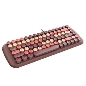 Brown Candy Mechanical Keyboard Multimedia Round Keycap LED Backlight
