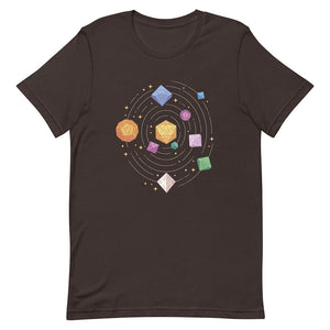 Brown Colorful RP Multifaceted Dice Constellation Tee Board Game