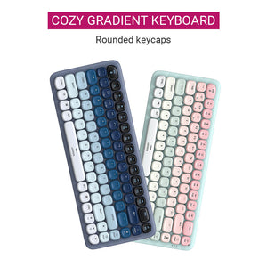 Bluetooth 5.0 Gradient Cozy Slim Mechanical Keyboard White Backlight Rounded Keycaps