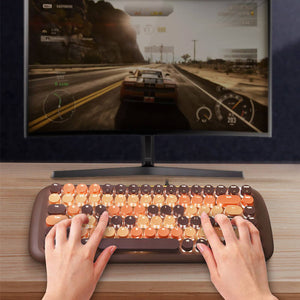 Candy Mechanical Keyboard Multimedia Round Keycap LED Backlight Playing Game Picture
