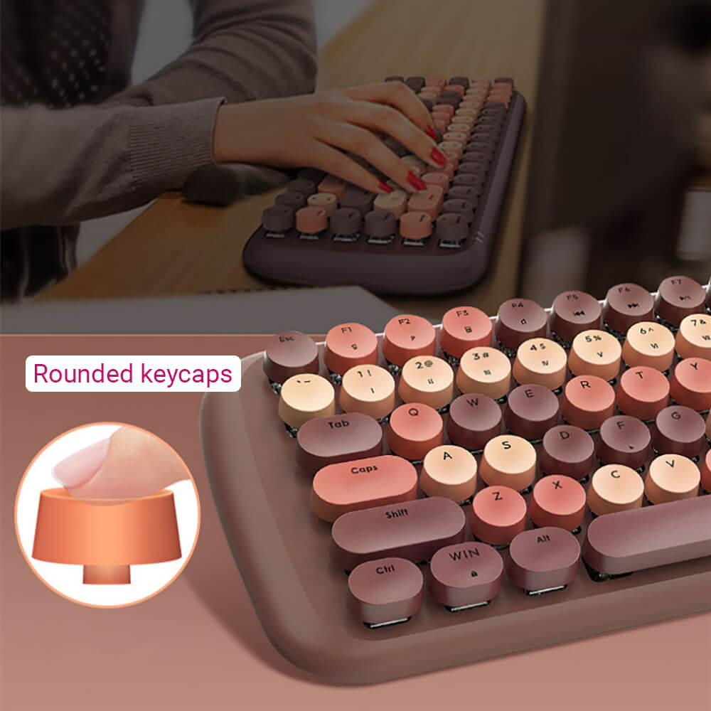 Candy Mechanical Keyboard Multimedia Round Keycap LED Backlight - Dubsnatch