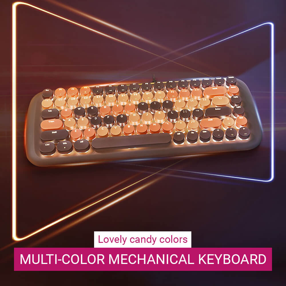 Candy Mechanical Keyboard Multimedia Round Keycap LED Backlight - Dubsnatch