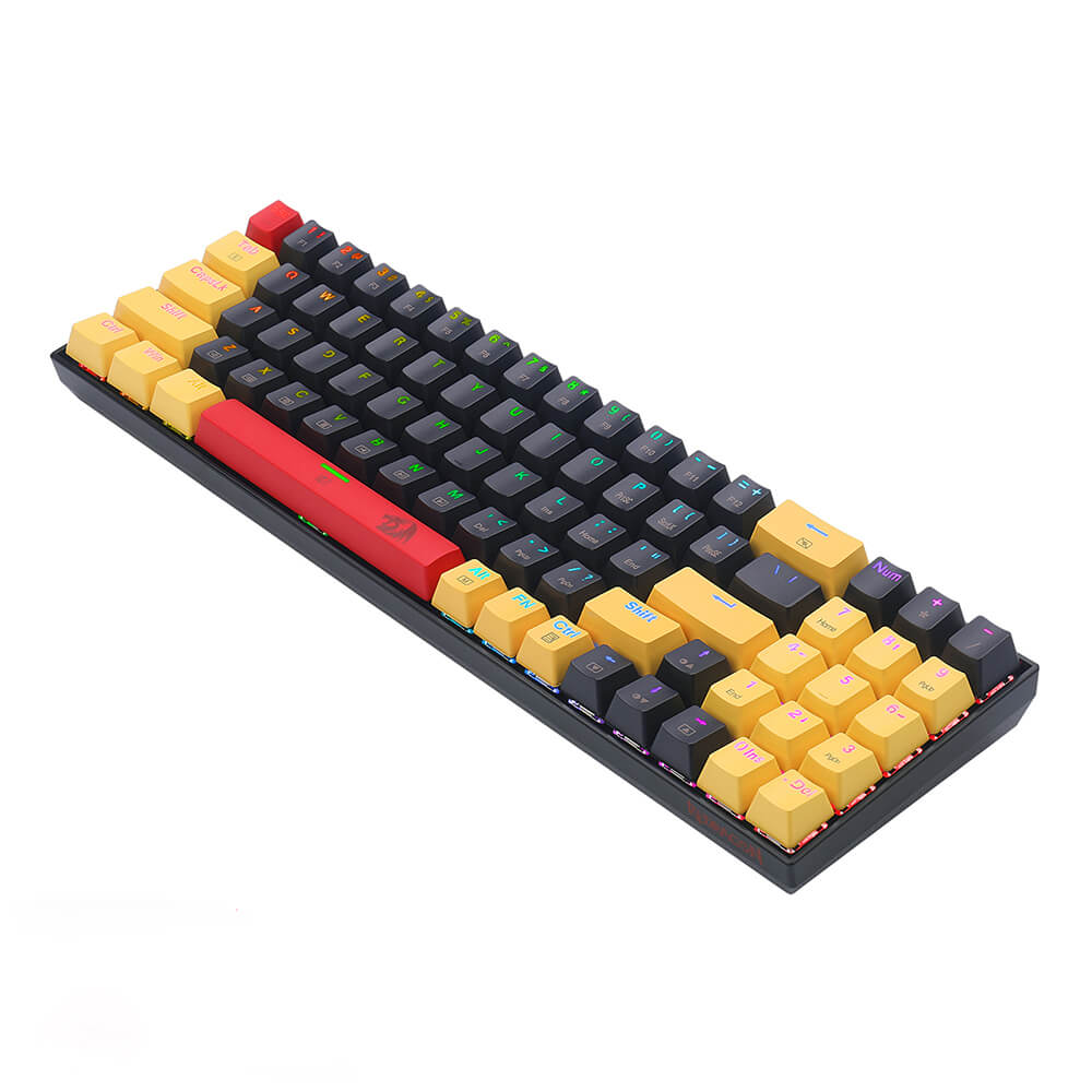 Compact Tri-Color Mechanical Keyboard RGB Backlight USB