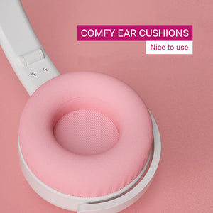 Cute Bear Ear Headphones Bluetooth 5.0 RGB Kids Comfy Ear Cushions