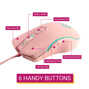 Cute Cat Mouse 2400 DPI Backlight USB 6 Buttons
