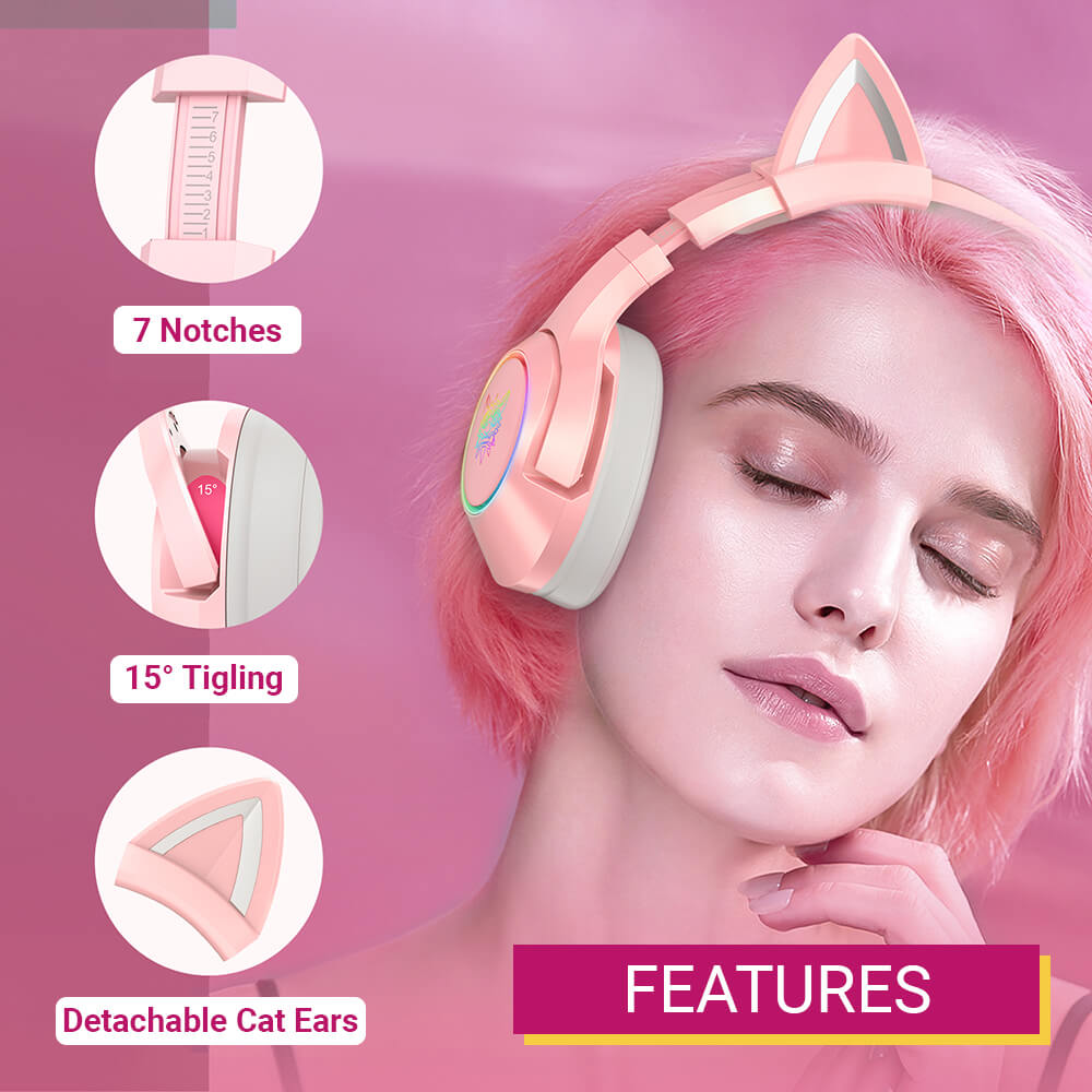 Cute Kitty Headset Microphone USB LED 7.1 Features