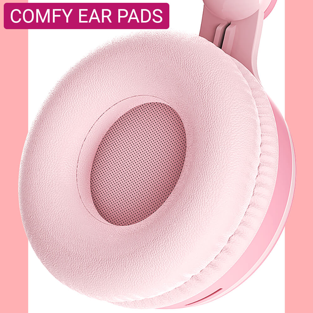 Wireless Earphones Rgb With Rabbit Ears Headset Mic Cute Girls Music  Bluetooth
